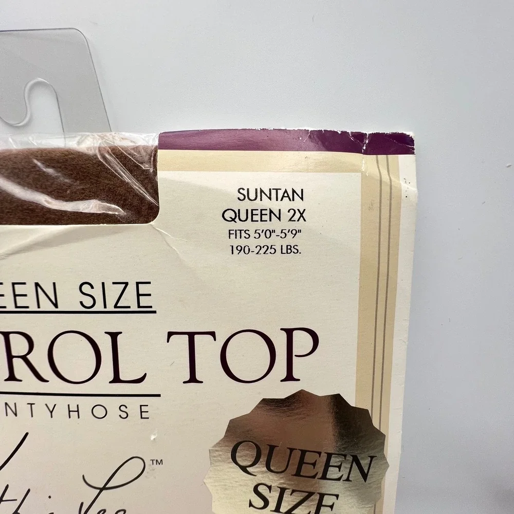 Kathie Lee Woman Queen Size Control Top Nylons Everyday Sheer Size 2X Suntan nos
